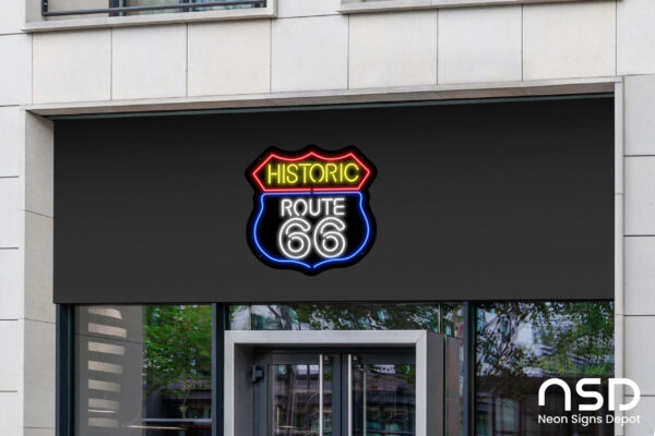 Route 66 Bar Neon Sign_Black_Mockup_Template02 Route 66 Bar Neon Sign_Black_Mockup_Template02