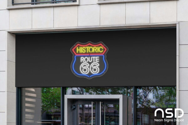 Route 66 Bar Neon Sign_Transparent_Mockup_Template02 Route 66 Bar Neon Sign_Transparent_Mockup_Template02
