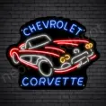 Chevy Corvette Sign - Black
