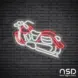 Motorcycle Red White Neon Bar Sign_Black Brick_Mockup_Transparent
