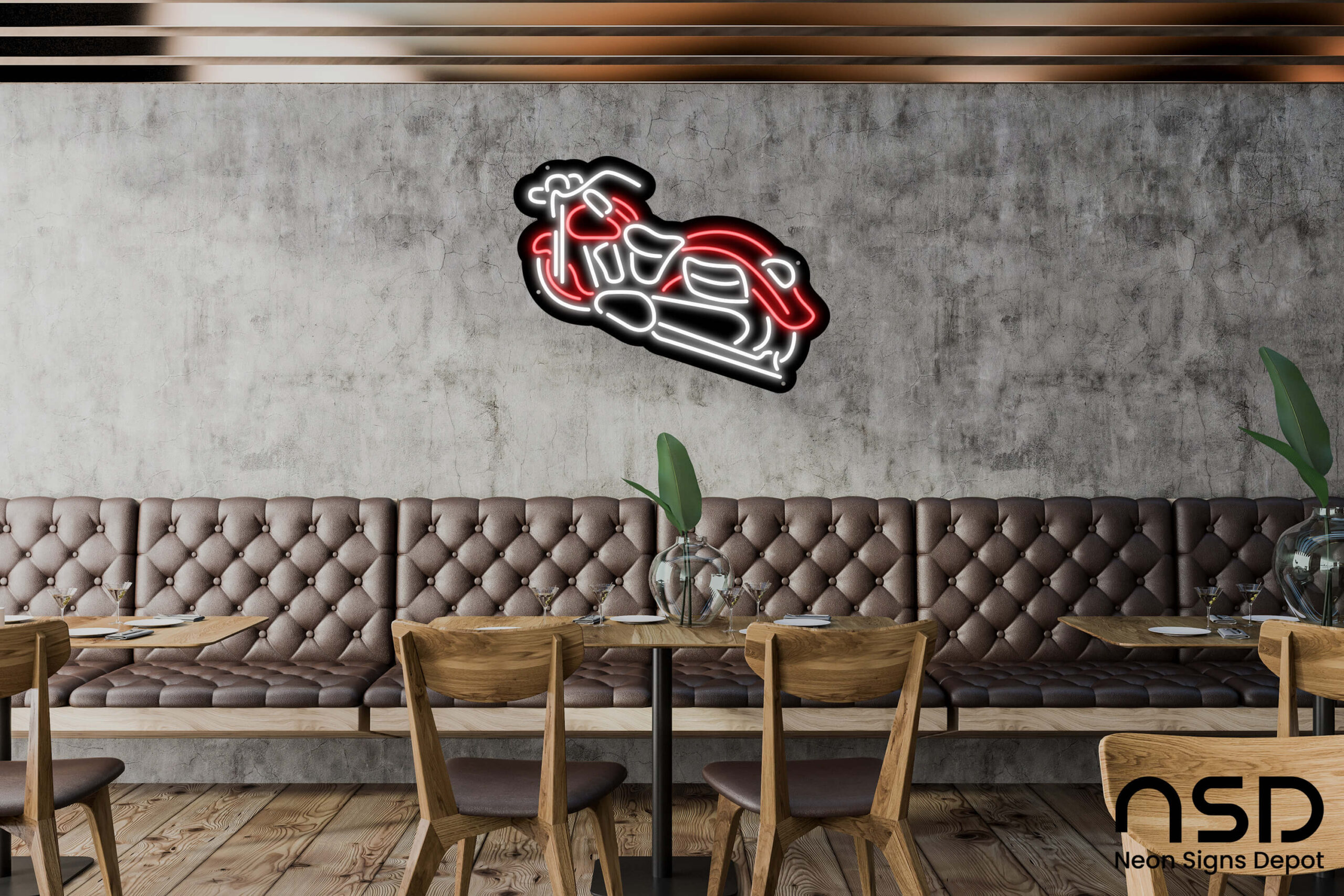 Motorcycle Red White Neon Bar Sign neon sign