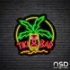 Tiki Bar Mask Neon Bar Sign_Black Brick_Mockup_Black