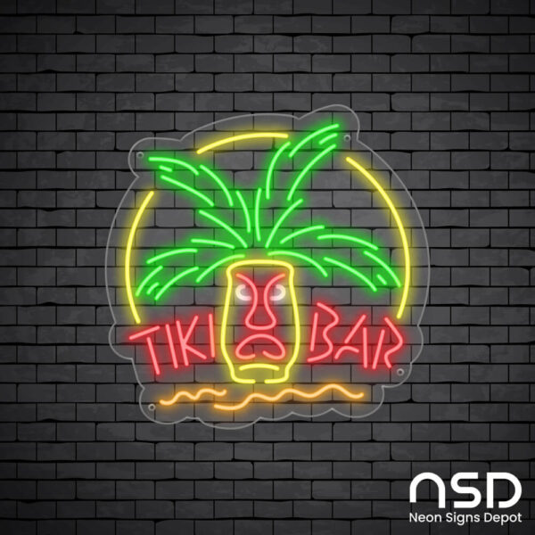 Tiki Bar Mask Neon Bar Sign_Black Brick_Mockup_Transparent Tiki Bar Mask Neon Bar Sign_Black Brick_Mockup_Transparent