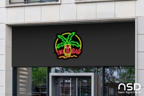 Tiki Bar Mask Neon Bar Sign_Black_Mockup_Template02 Tiki Bar Mask Neon Bar Sign_Black_Mockup_Template02