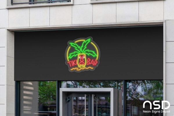 Tiki Bar Mask Neon Bar Sign_Transparent_Mockup_Template02 Tiki Bar Mask Neon Bar Sign_Transparent_Mockup_Template02
