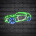 Car Neon Sign Zero Emission Car Transparent - 24x12