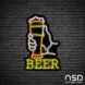 Long Glass Beer_Black Brick_Mockup_Black
