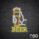 Long Glass Beer_Black Brick_Mockup_Transparent