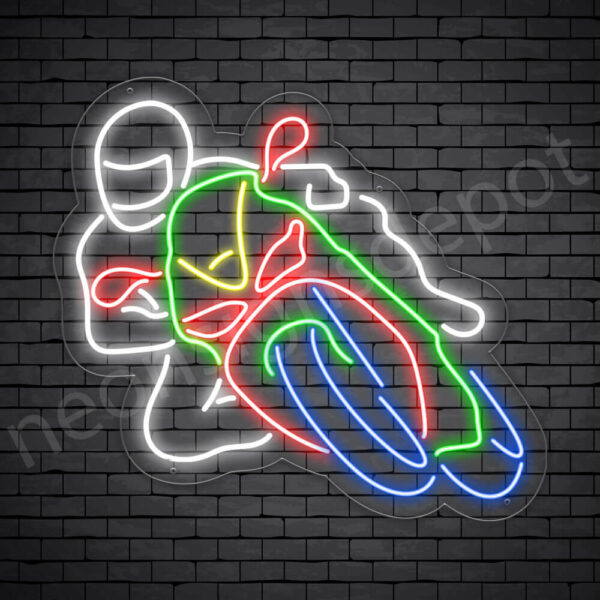MOTORCYCLE-NEON-SIGN-Bike-Riders-Style-27x30-WS-C Motorcycle Neon Sign Bike Riders Style Transparent - 24x22