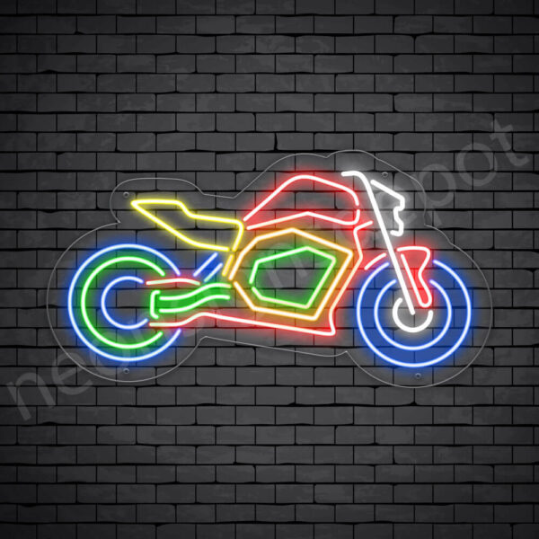 MOTORCYCLE-NEON-SIGN--Motor-Bike-13x24-WS-C Motor Neon Sign Motor Bike Transparent -24x13