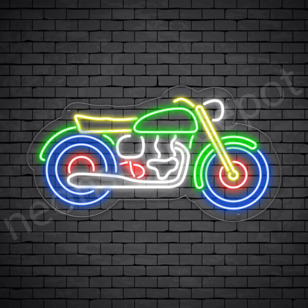 MOTORCYCLE-NEON-SIGN-Motor-old-16x30-WS-C Motorcycle Neon Sign Motor Old Transparent - 24x13