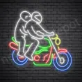 Motorcycle Neon Sign Motorcycle Bike Style Transparent - 24x23