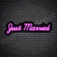 PHRASES NEON SIGN-JUST-MARRIED-9x30-PINK-WS-B