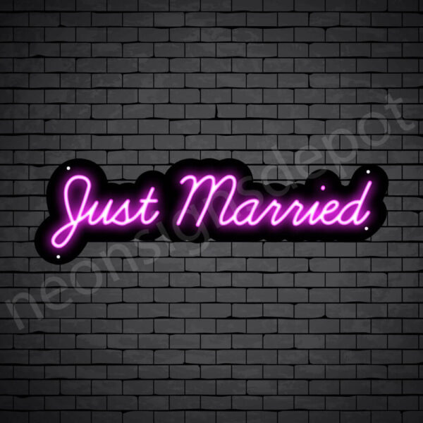 PHRASES NEON SIGN-JUST-MARRIED-9x30-PINK-WS-B PHRASES NEON SIGN-JUST-MARRIED-9x30-PINK-WS-B