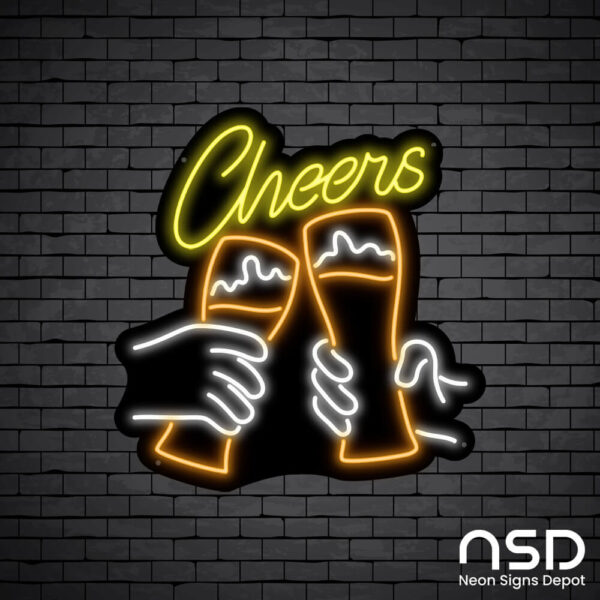 Sign Cheers_Black Brick_Mockup_Black Sign Cheers_Black Brick_Mockup_Black