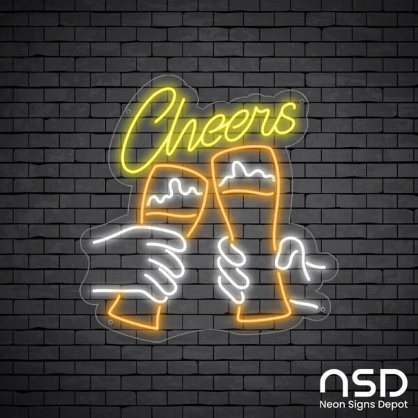 Sign Cheers_Black Brick_Mockup_Transparent Sign Cheers_Black Brick_Mockup_Transparent