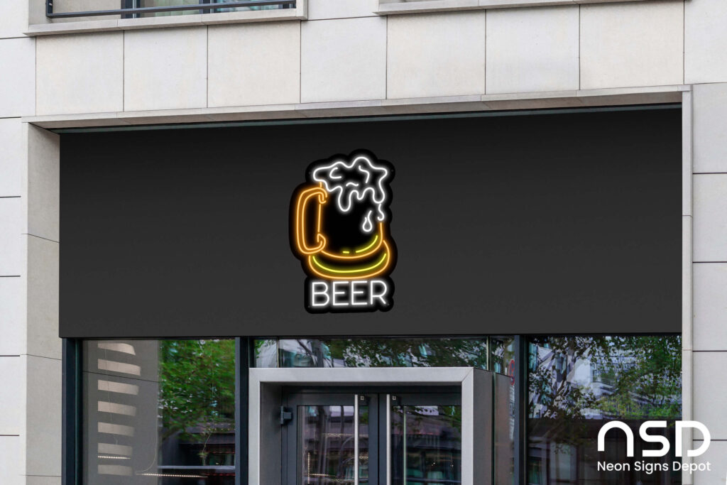 Vintage Full Beer Neon Sign – Classic Retro LED Glow