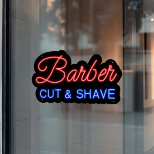 Barber Neon Sign Barber Cut & Shave