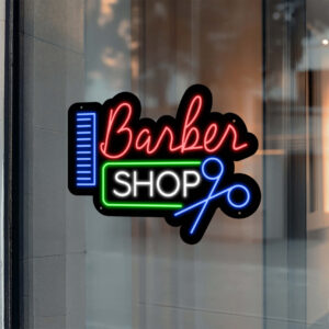 Barber Neon Sign Barbershop Cut and Comb