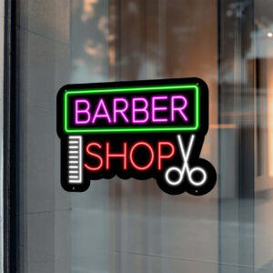 Barber Neon Sign Barbershop Comb & Cut