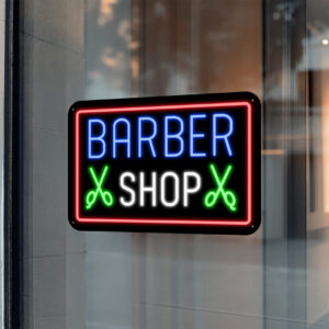 Barber Neon Sign Barbershop Double Scissors