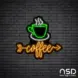 Coffee Neon Sign Coffee Arrow_Black Brick_Mockup_Black