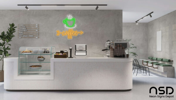 Coffee Neon Sign Coffee Arrow_Transparent_Mockup_Template01 Coffee Neon Sign Coffee Arrow_Transparent_Mockup_Template01