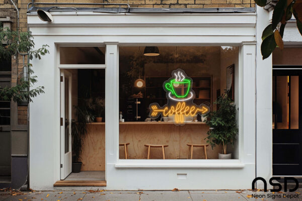 Coffee Neon Sign Coffee Arrow_Transparent_Mockup_Template02 Coffee Neon Sign Coffee Arrow_Transparent_Mockup_Template02
