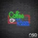 Coffee Neon Sign Coffee Room_Black Brick_Mockup_Transparent