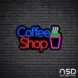 Coffee Neon Sign Coffee Shop_Black Brick_Mockup_Black