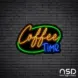 Coffee Neon Sign Coffee Time_Black Brick_Mockup_Black