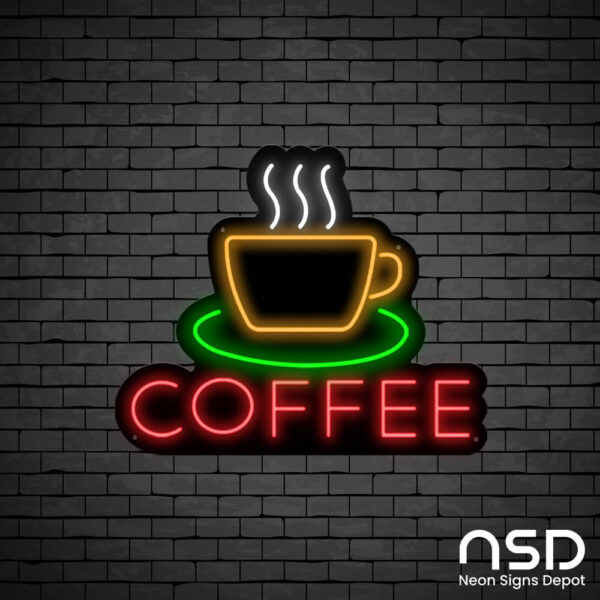 Coffee Neon Sign Coffee_Black Brick_Mockup_Black Coffee Neon Sign Coffee_Black Brick_Mockup_Black