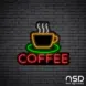 Coffee Neon Sign Coffee_Black Brick_Mockup_Black