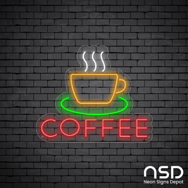 Coffee Neon Sign Coffee_Black Brick_Mockup_Transparent Coffee Neon Sign Coffee_Black Brick_Mockup_Transparent