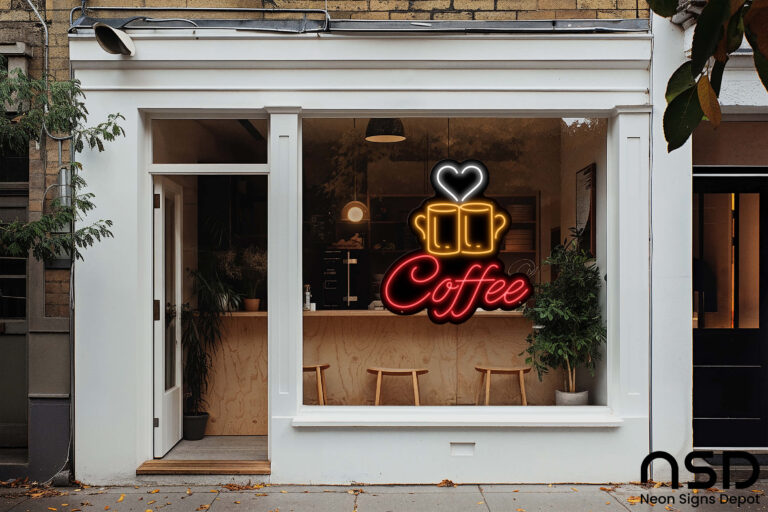 Coffee Neon Sign Couple Mug Coffee neon sign
