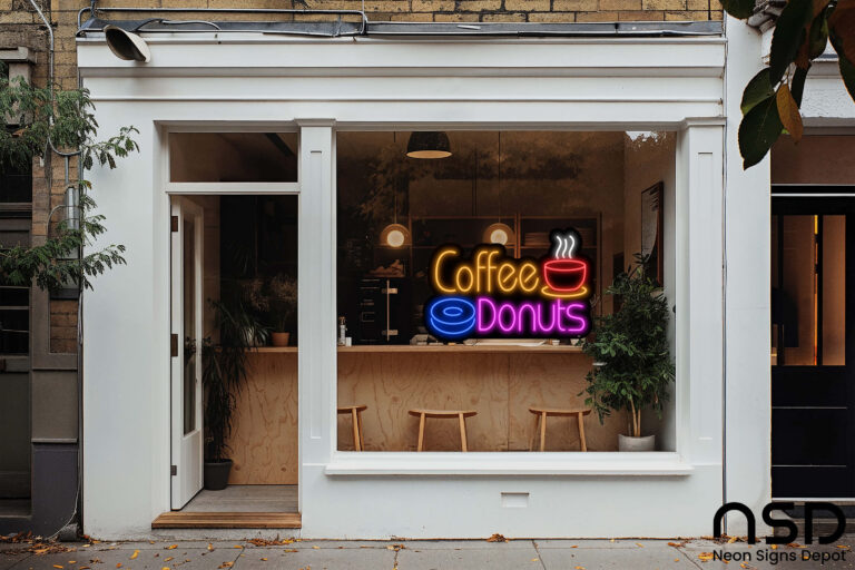 Coffee Neon Sign Hot Coffee & Donuts neon sign