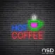 Coffee Neon Sign Hot Coffee_Black Brick_Mockup_Transparent