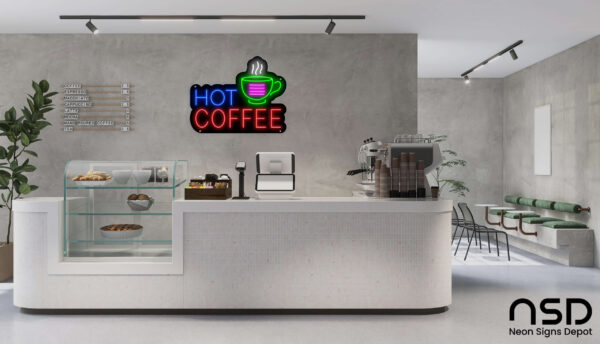 Coffee Neon Sign Hot Coffee_Black_Mockup_Template01 Coffee Neon Sign Hot Coffee_Black_Mockup_Template01