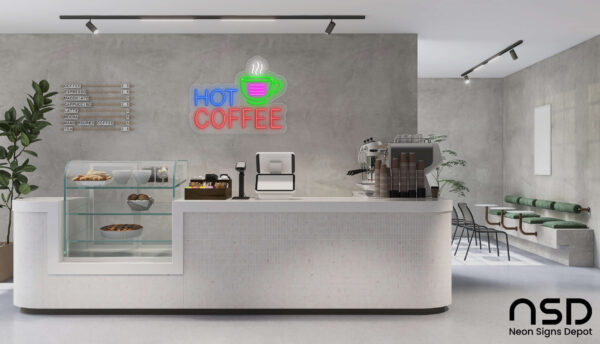 Coffee Neon Sign Hot Coffee_Transparent_Mockup_Template01 Coffee Neon Sign Hot Coffee_Transparent_Mockup_Template01