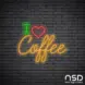 Coffee Neon Sign I Love Coffee_Black Brick_Mockup_Transparent