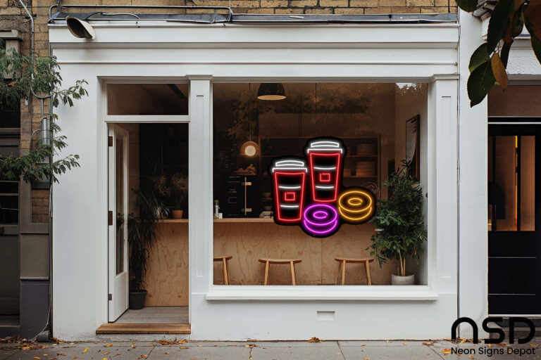 Coffee Neon Sign Iced Coffee & Donuts neon sign