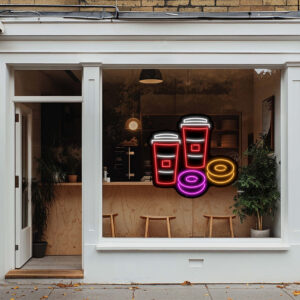 Coffee Neon Sign Iced Coffee & Donuts