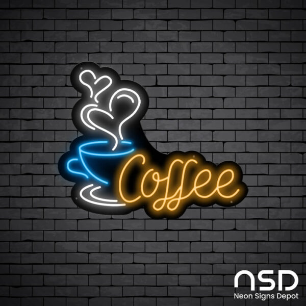 Coffee Neon Sign Sweet Coffee_Black Brick_Mockup_Black Coffee Neon Sign Sweet Coffee_Black Brick_Mockup_Black