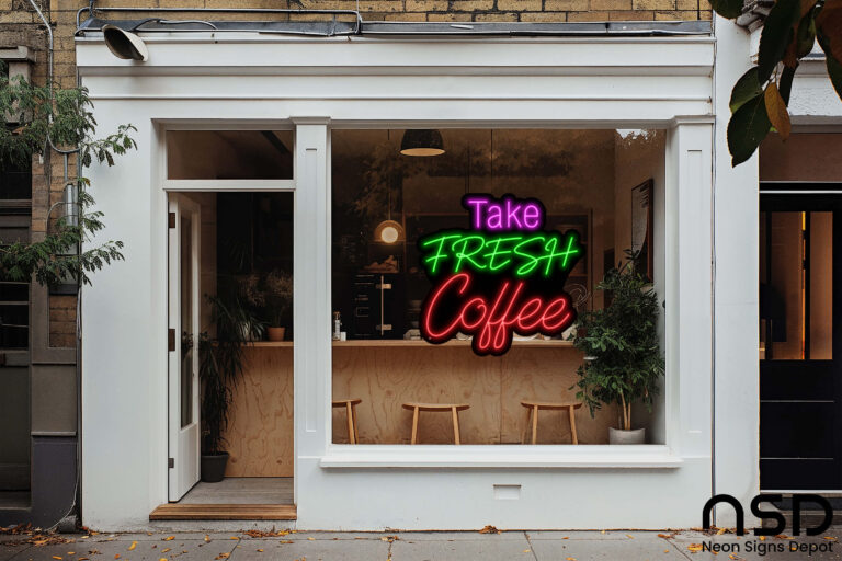 Coffee Neon Sign Take Fresh Coffee neon sign