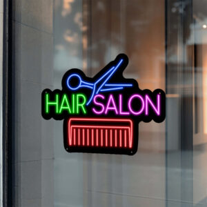 Hair Salon Neon Sign Hair Salon Scissor & Comb