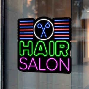 Hair Salon Neon Sign Hair Salon Scissor & Lines