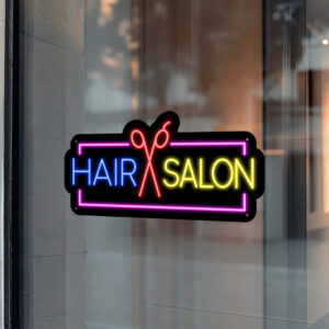 Hair Salon Neon Sign Hair Salon Scissor