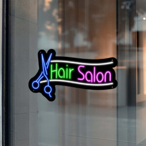 Hair Salon Neon Sign Scissor Hair Salon