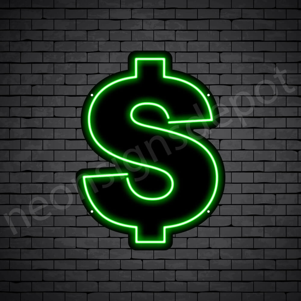 green dollar signs black background