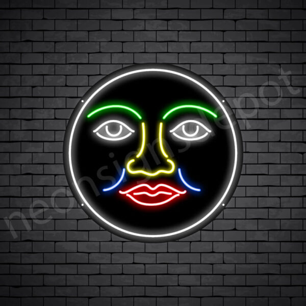 Face Full Moon Neon Sign Face Full Moon Neon Sign